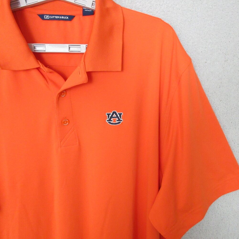 Cutter & Buck Polo Shirt Mens Size XL Orange Auburn Logo Athletic Collegiate - Picture 2 of 9